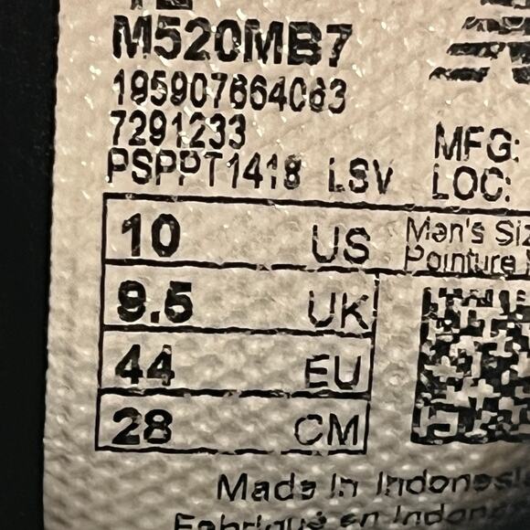 New Balance Men's 520v7 Black Running Shoes Size 10 - Picture 5 of 8